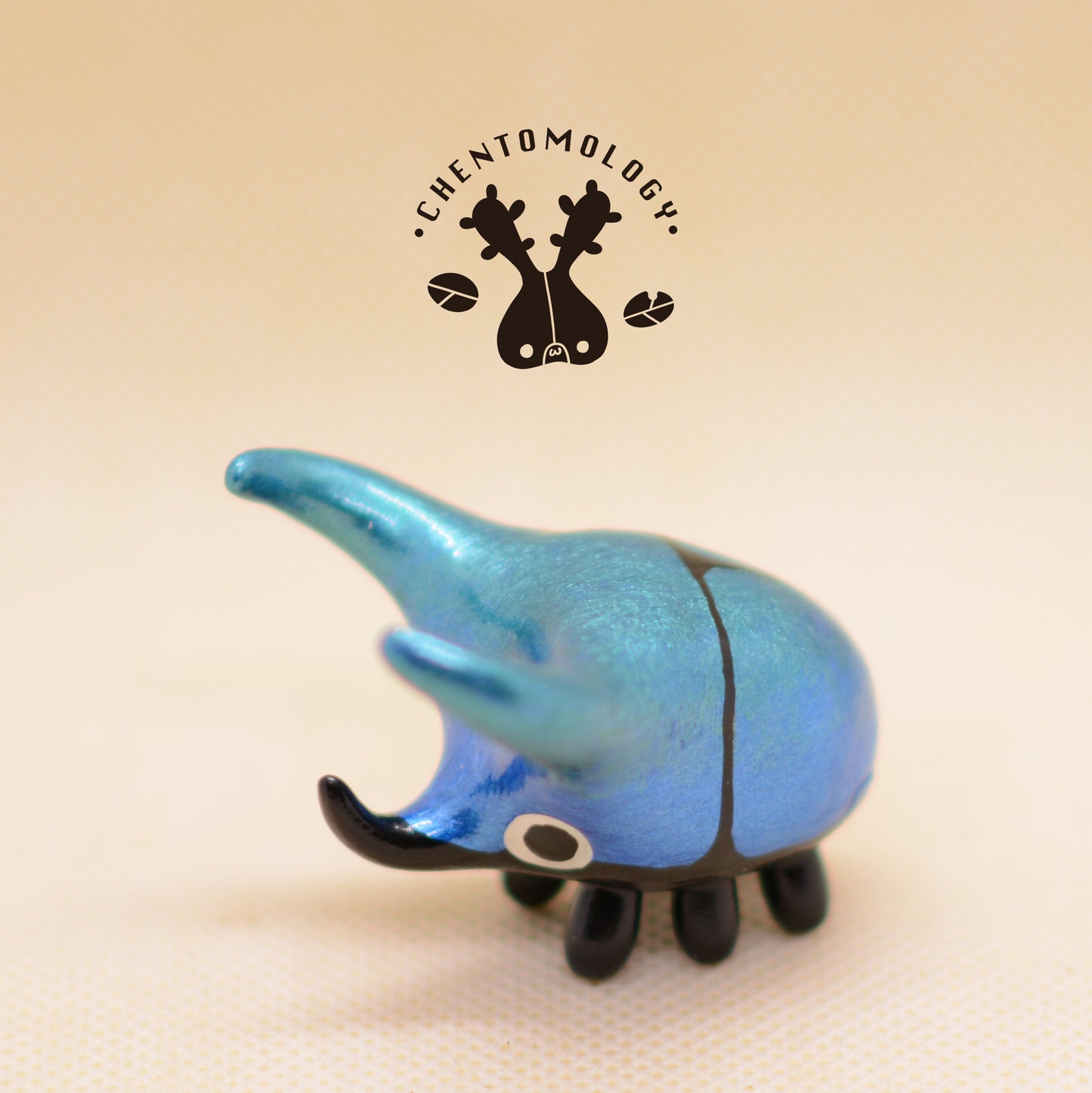 Atlas beetle polymer clay figurine desk friend