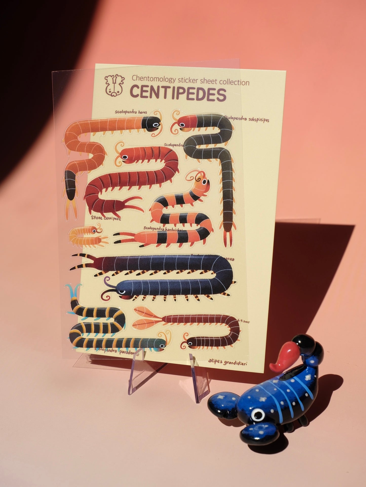 Transparent sticker sheet - Centipedes