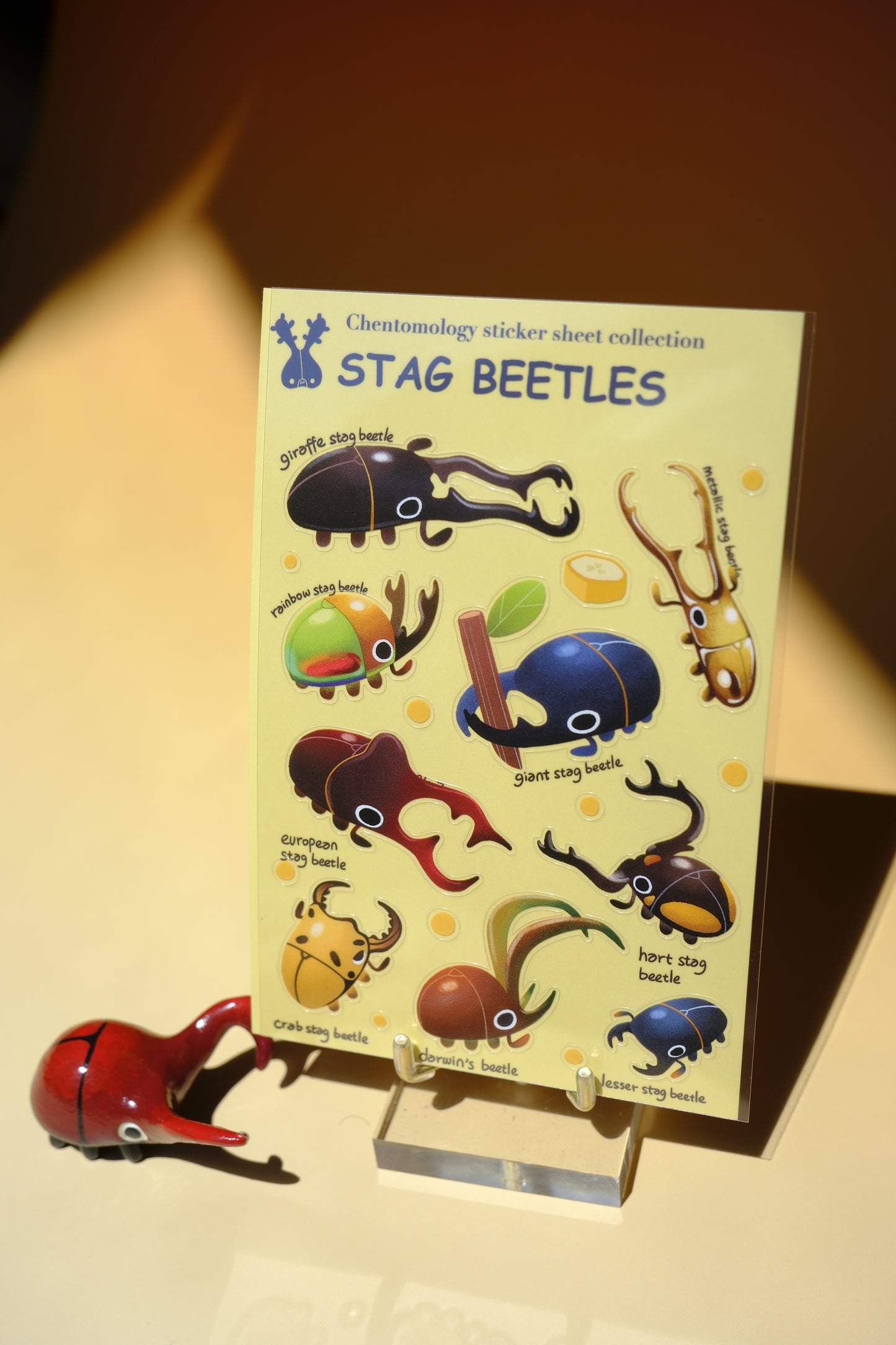 Transparent sticker sheet - Stag beetles