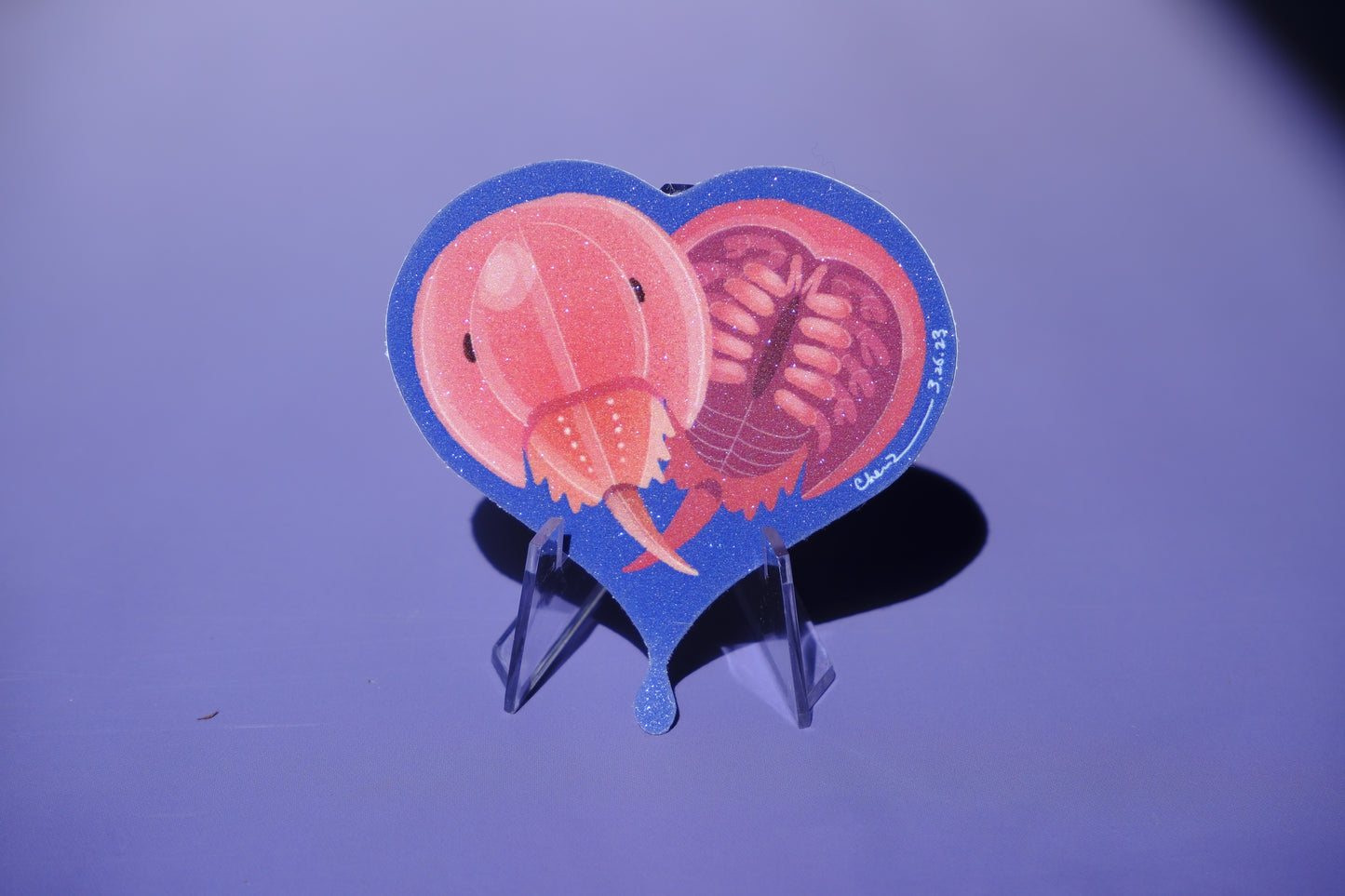 Horseshoe crabs waterproof glittery sticker
