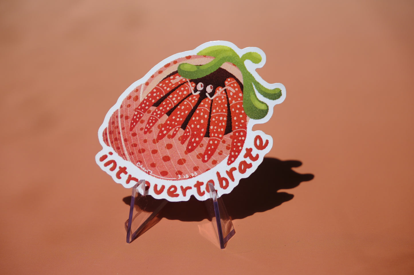 Introvertebrate hermit crab waterproof glossy sticker