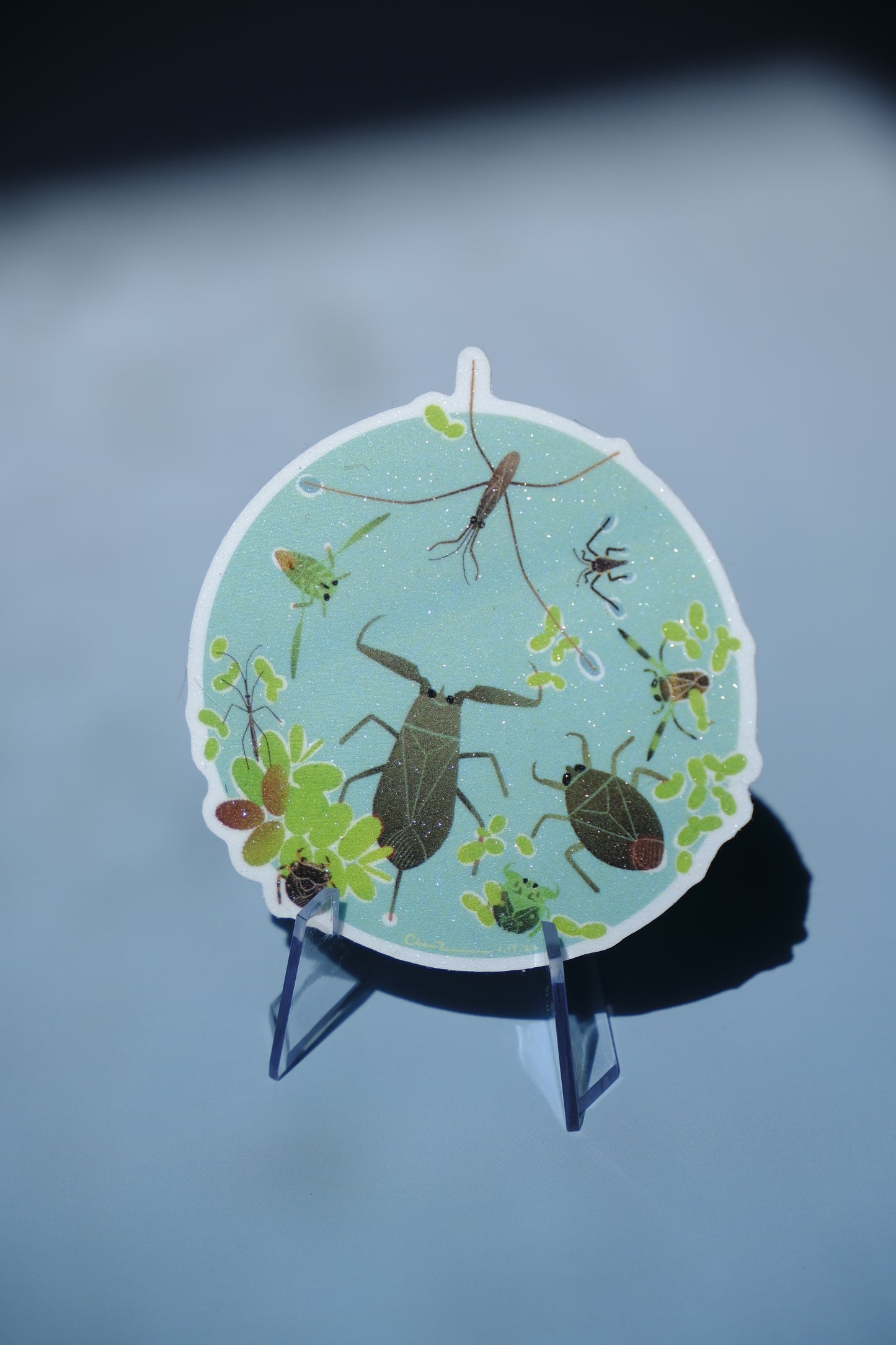 Aquatic Hemiptera waterproof glittery sticker