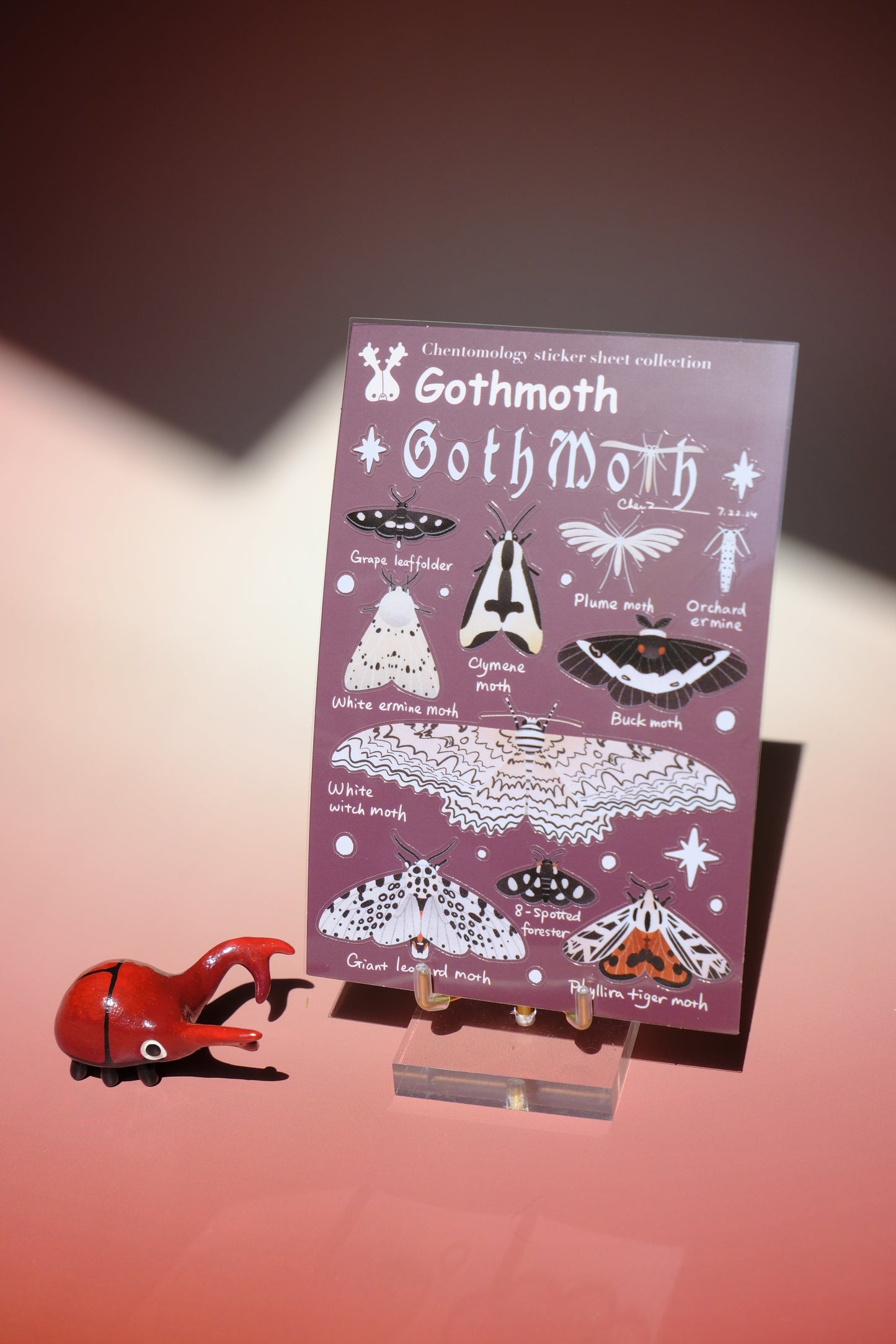 Transparent sticker sheet - Goth moth