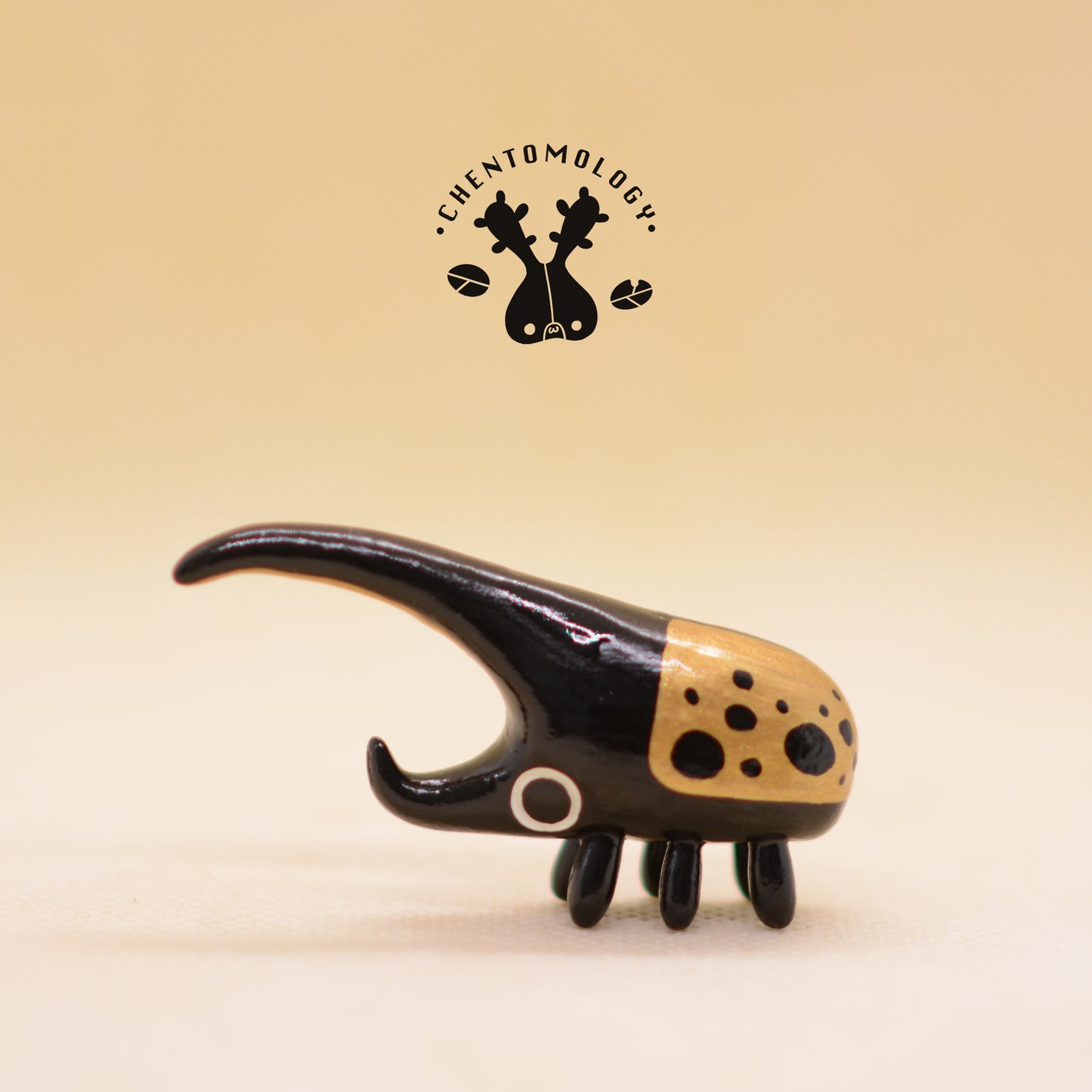 SMOL Hercules beetle polymer clay figurine desk friend