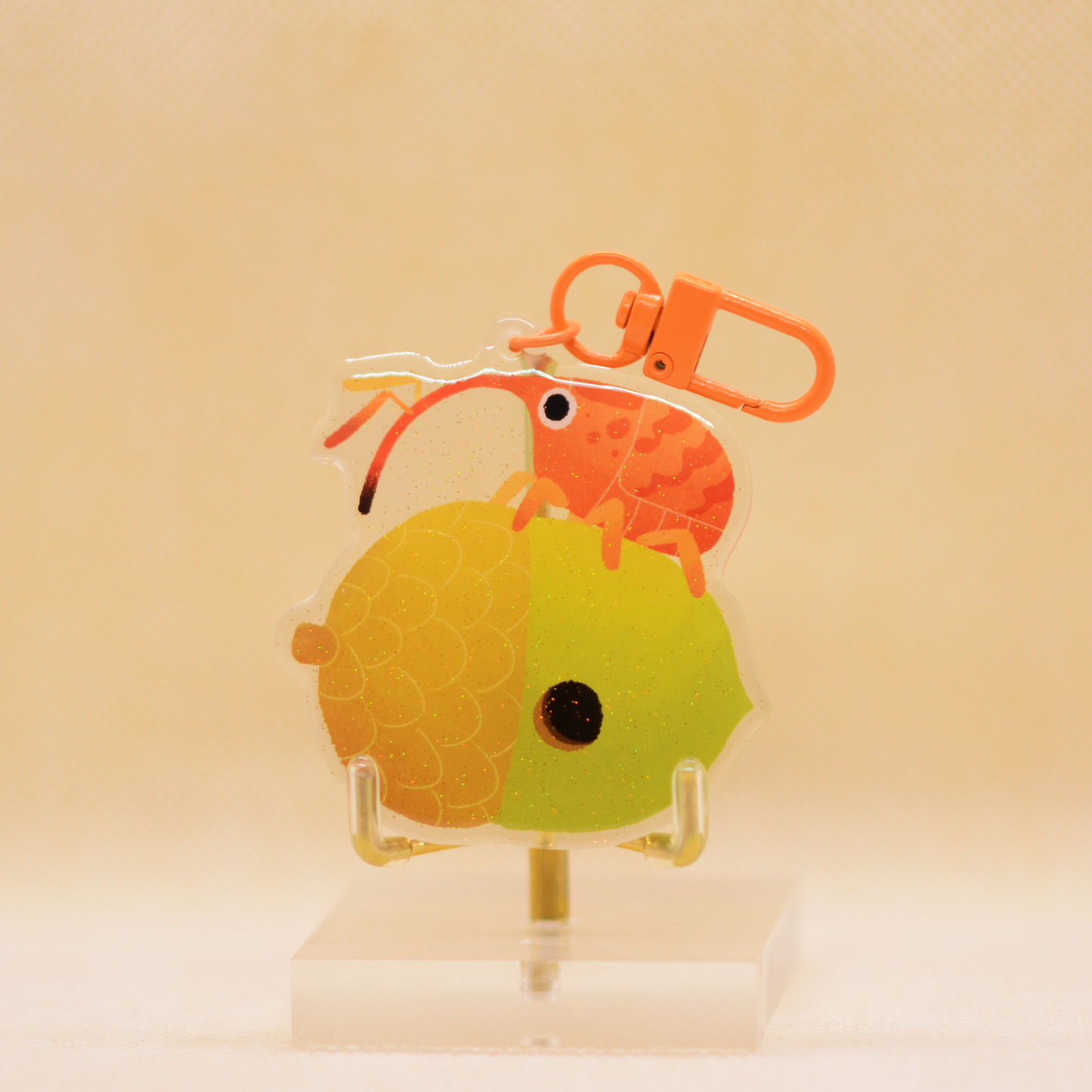 Acrylic key chain charm - Acorn weevil