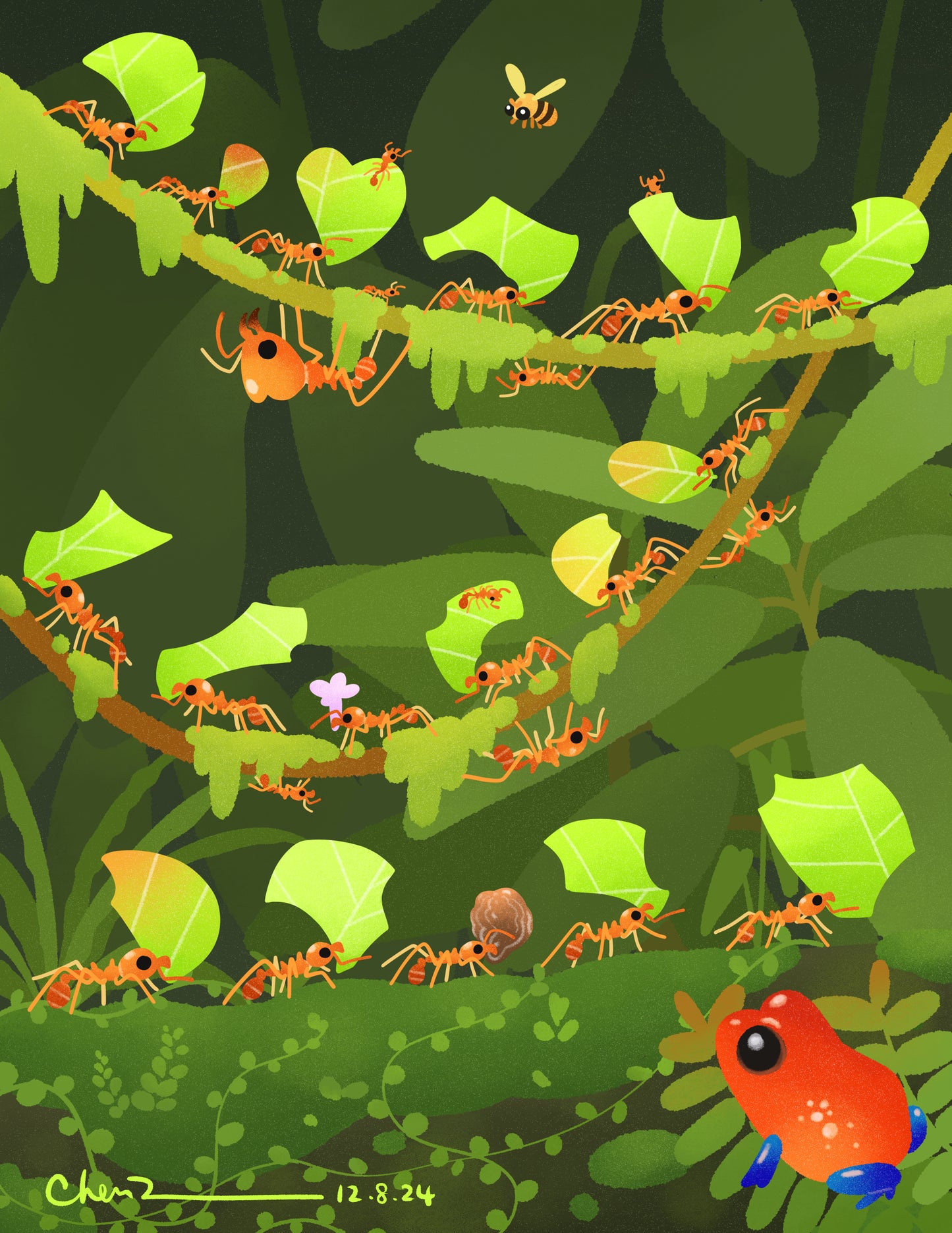 Leaf cutter ant trail print