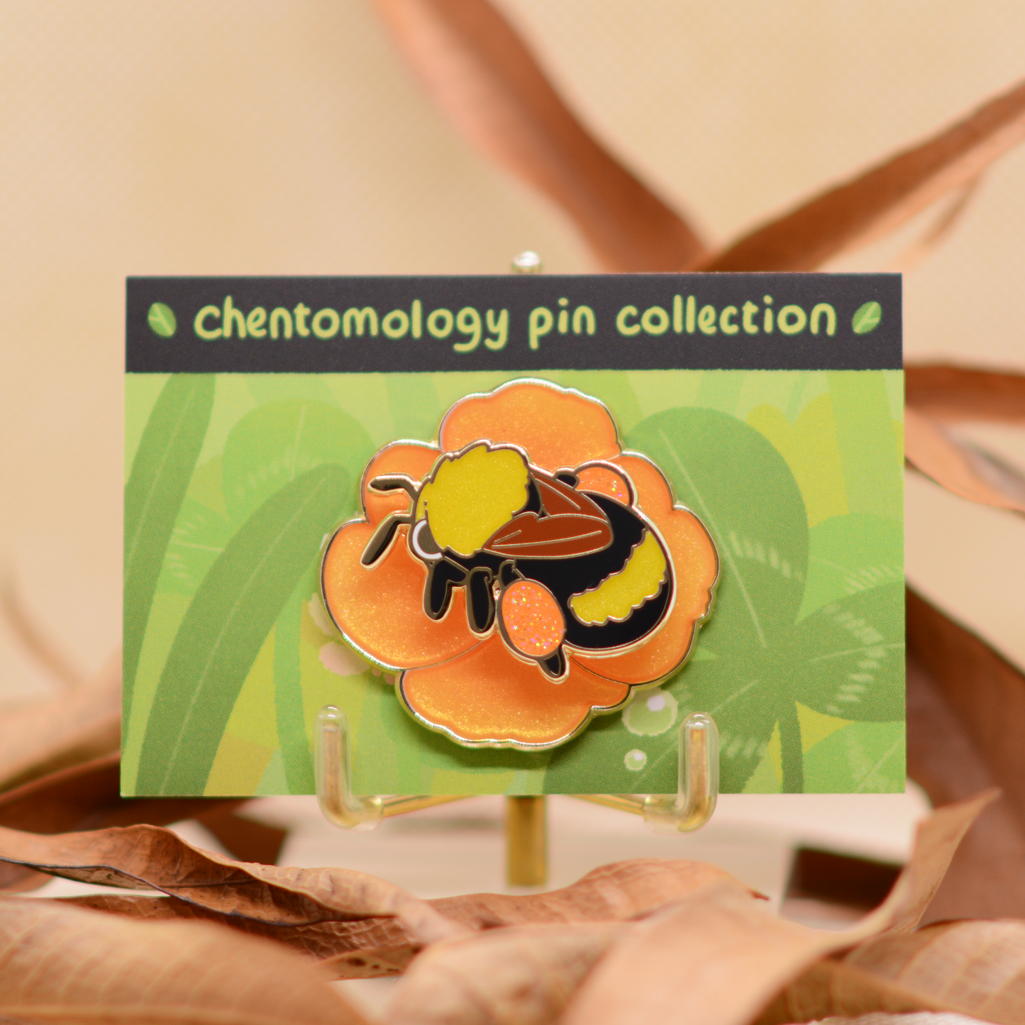 Bumble bee 2-layer bouncy enamel pin 1.5" - 2 variants