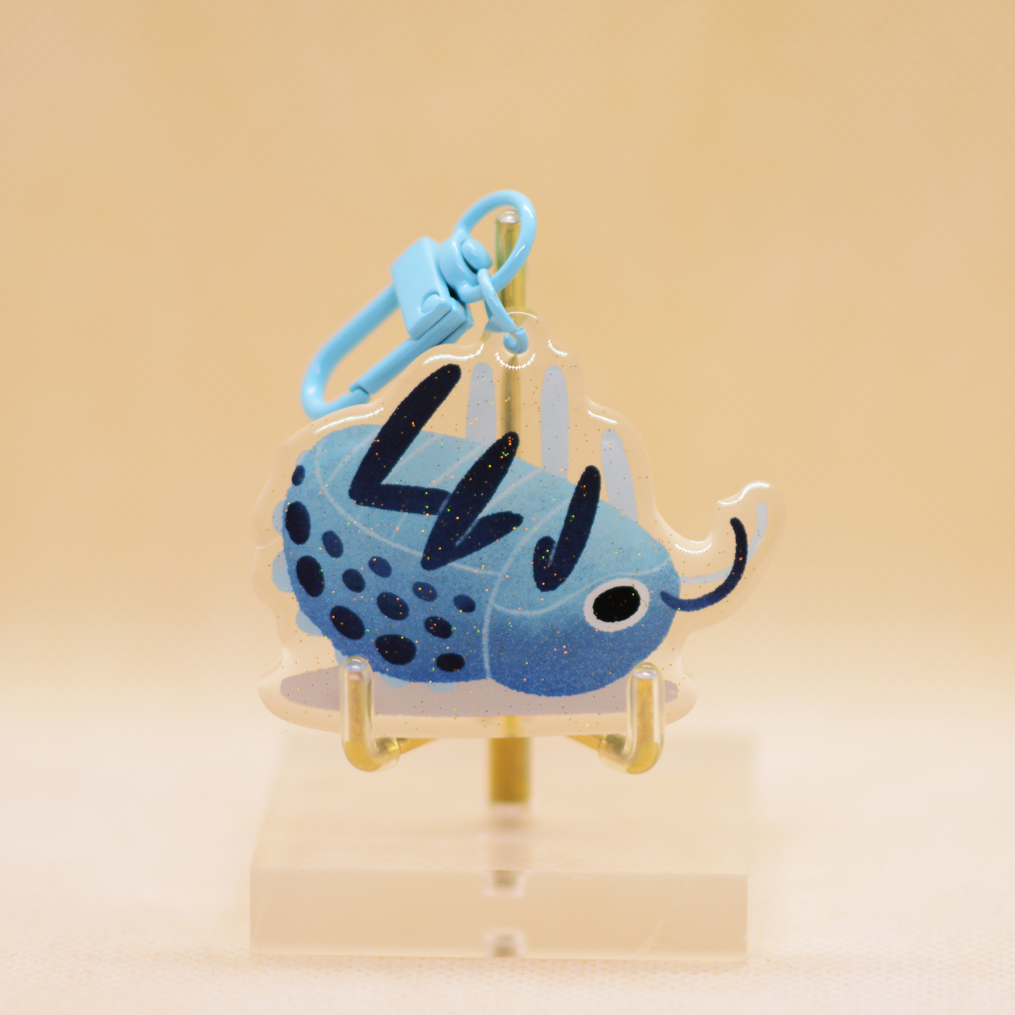 Acrylic key chain charm - Blue death feigning beetle
