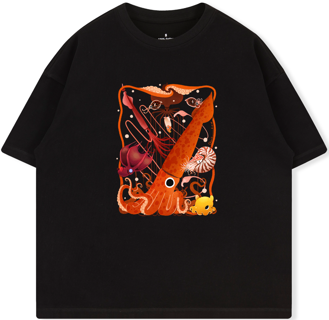 *PRE ORDER* Cephalopods - 300g cotton gender neutral high quality shirt - various sizes