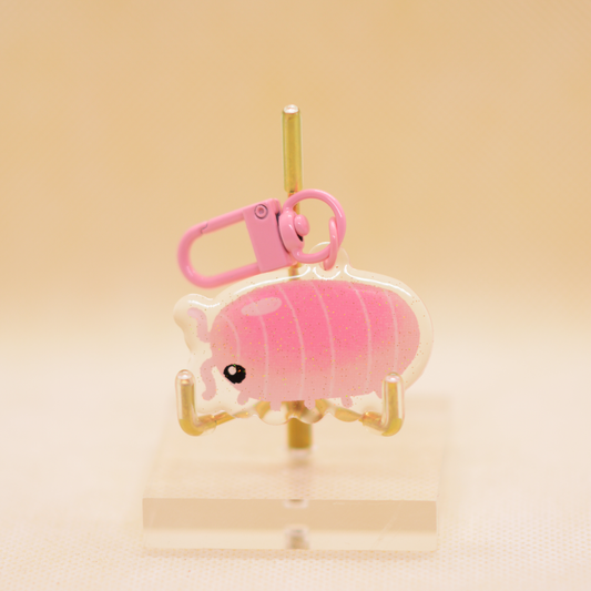 Acrylic key chain charm - Cherry blossom isopod