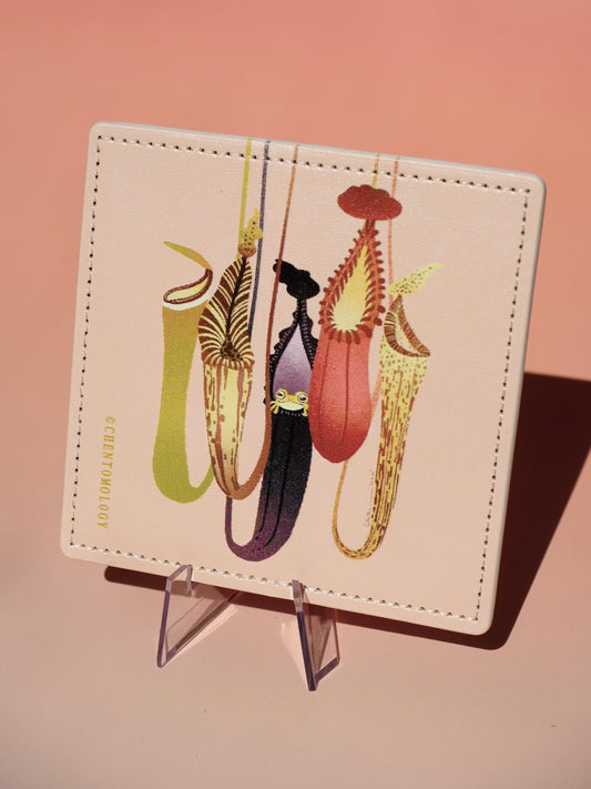 Nepenthes leather coaster