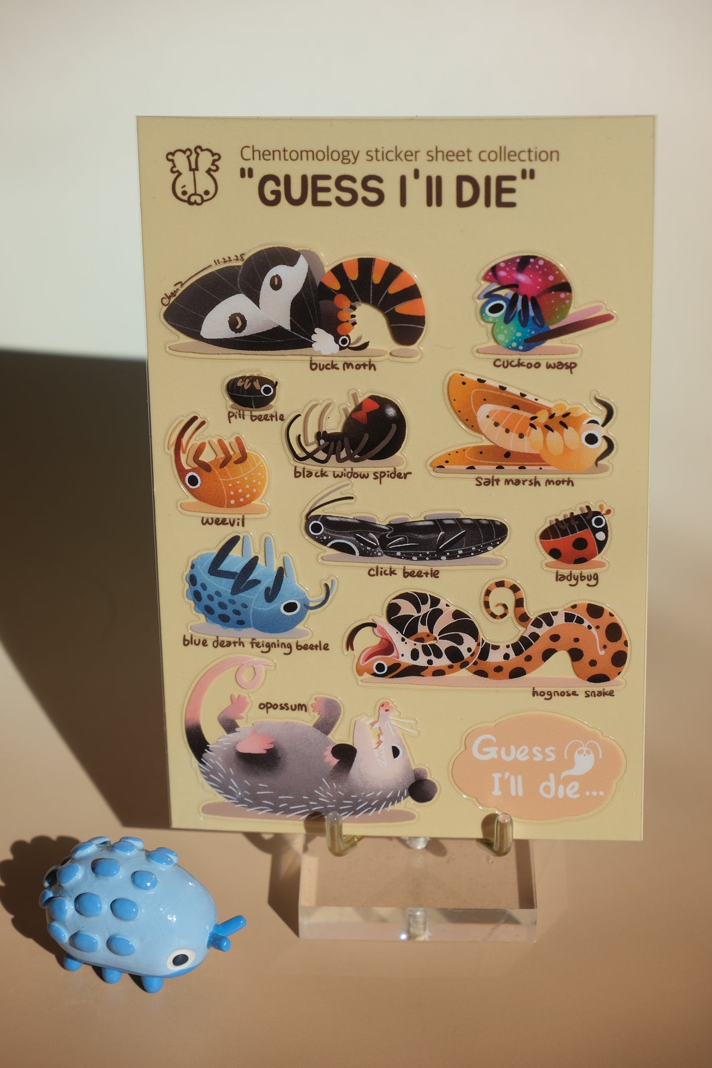 Transparent sticker sheet - "Guess I'll die"