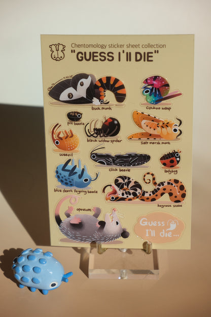 Transparent sticker sheet - "Guess I'll die"