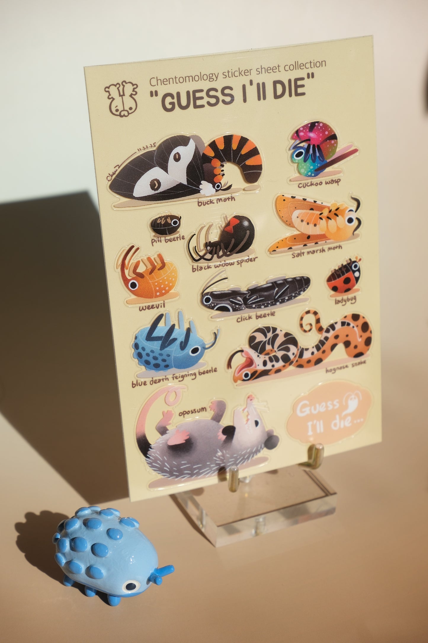 Transparent sticker sheet - "Guess I'll die"