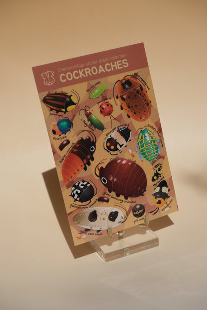 Transparent sticker sheet - Cockroaches