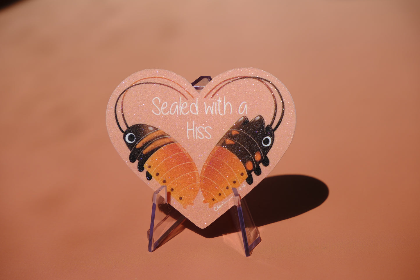 Sealed with a hiss waterproof glittery sticker