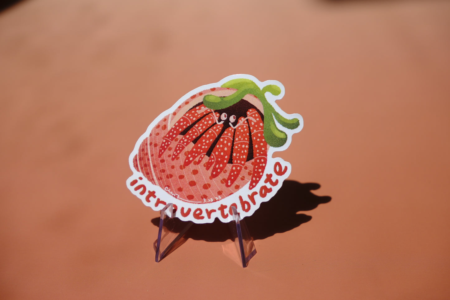 Introvertebrate hermit crab waterproof glossy sticker