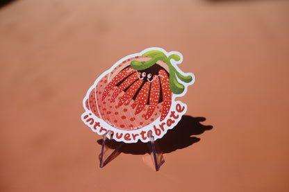 Introvertebrate hermit crab waterproof glossy sticker