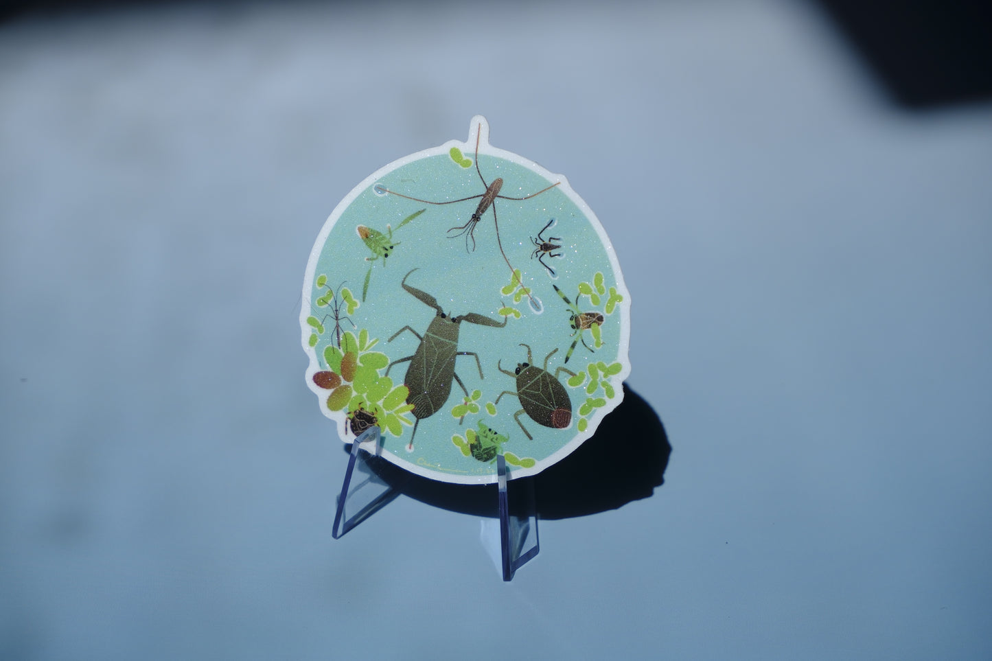 Aquatic Hemiptera waterproof glittery sticker