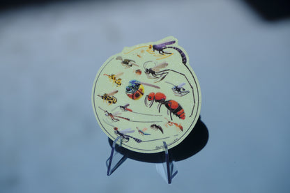 Parasitoid wasps waterproof glittery sticker