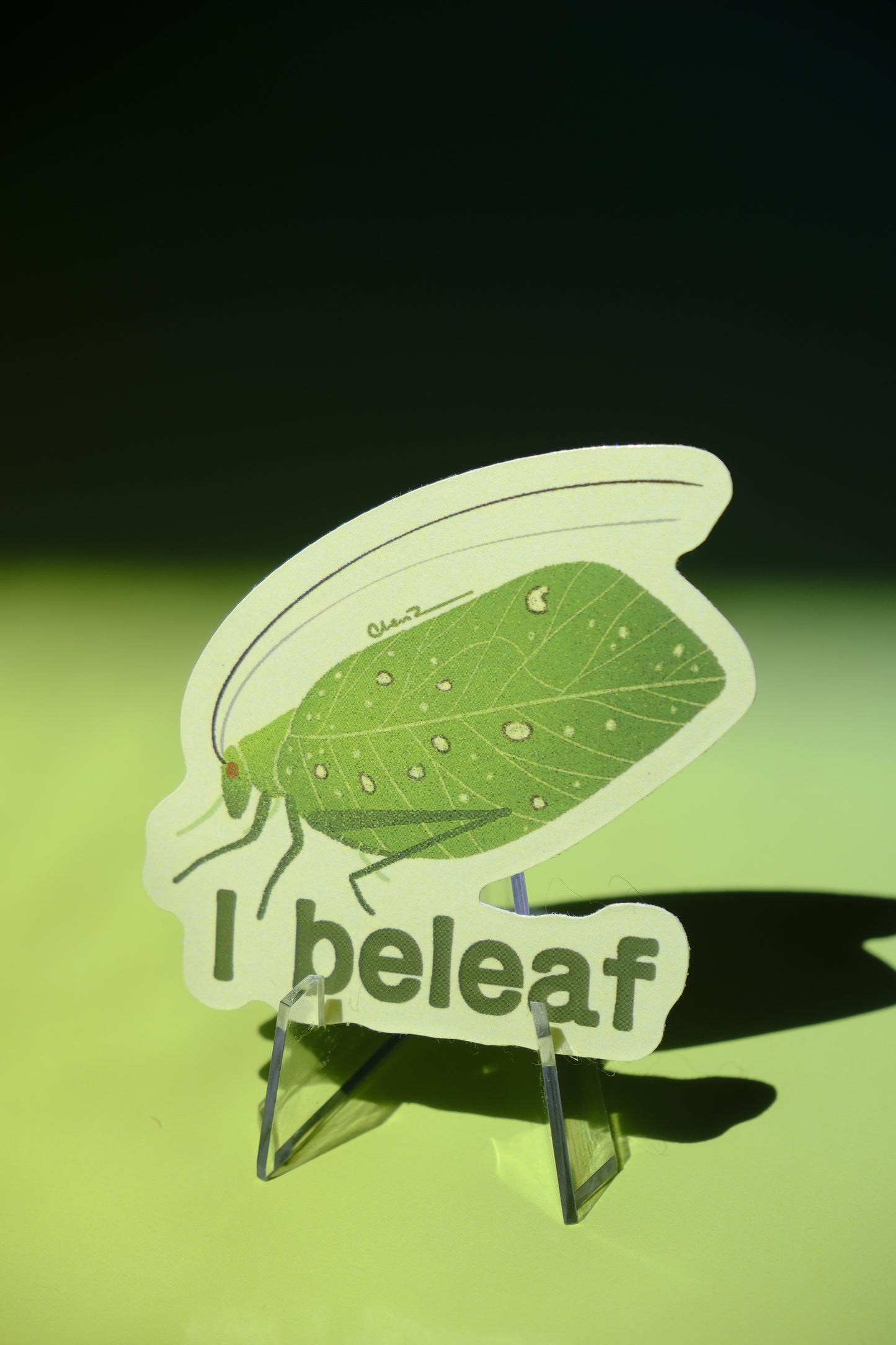 I beleaf (katydid) waterproof glossy sticker