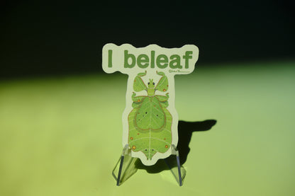 I beleaf (leaf insect) waterproof glossy sticker