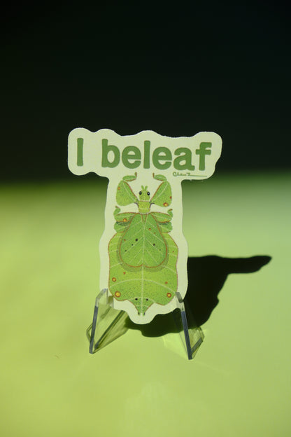 I beleaf (leaf insect) waterproof glossy sticker