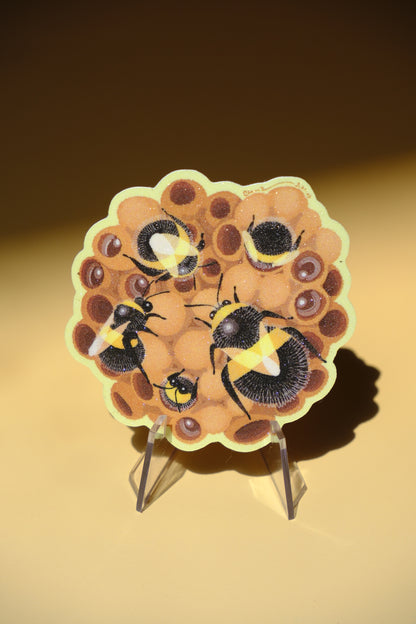 Bumble bee waterproof glittery sticker