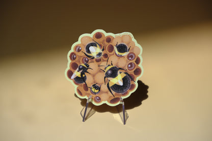 Bumble bee waterproof glittery sticker