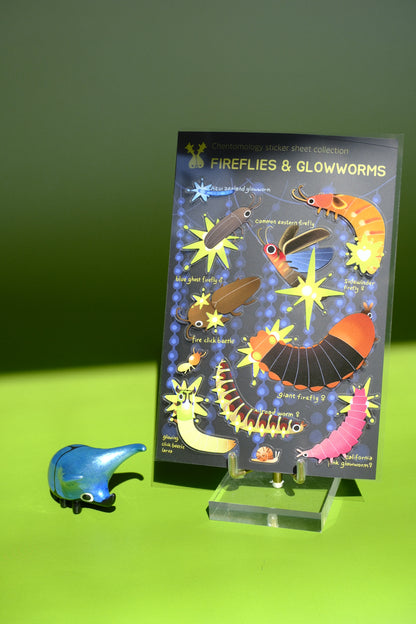 Transparent sticker sheet - Fireflies & glowworms