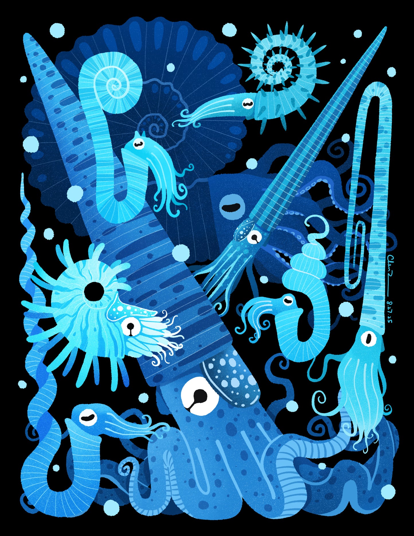 The Great Old Ones - Fossil Cephalopods print