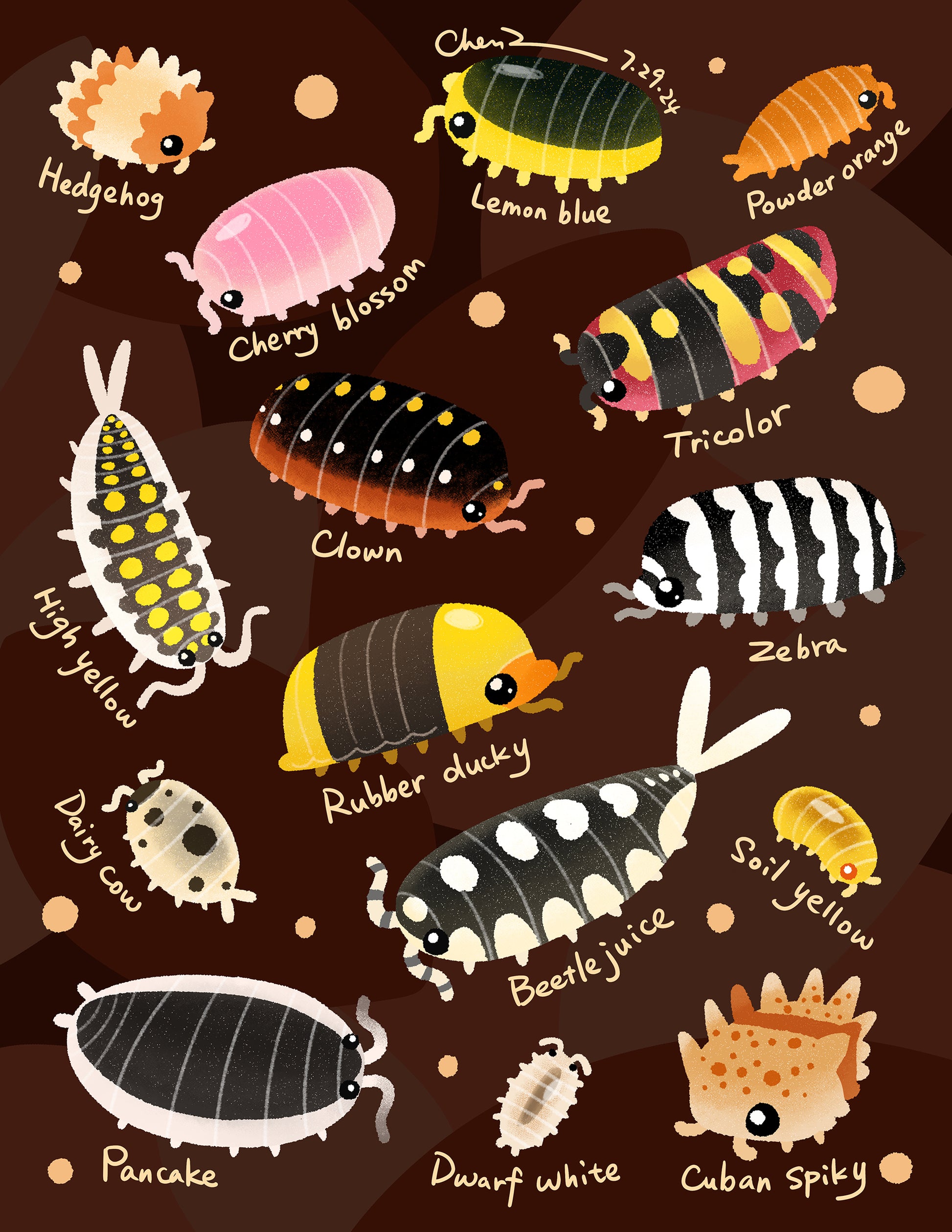 Isopods print – Chentomology Art