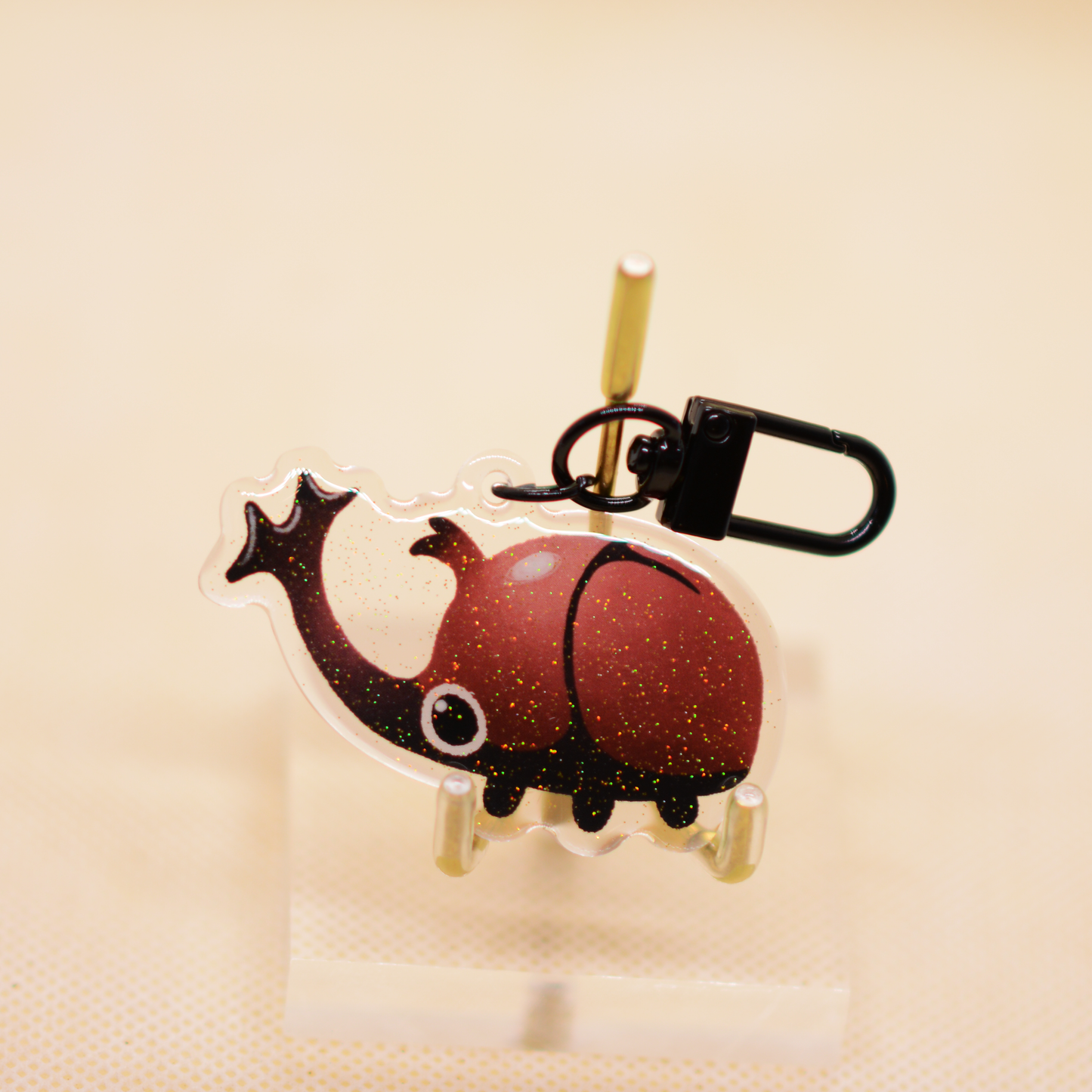 Acrylic key chain charm - Rhino beetle