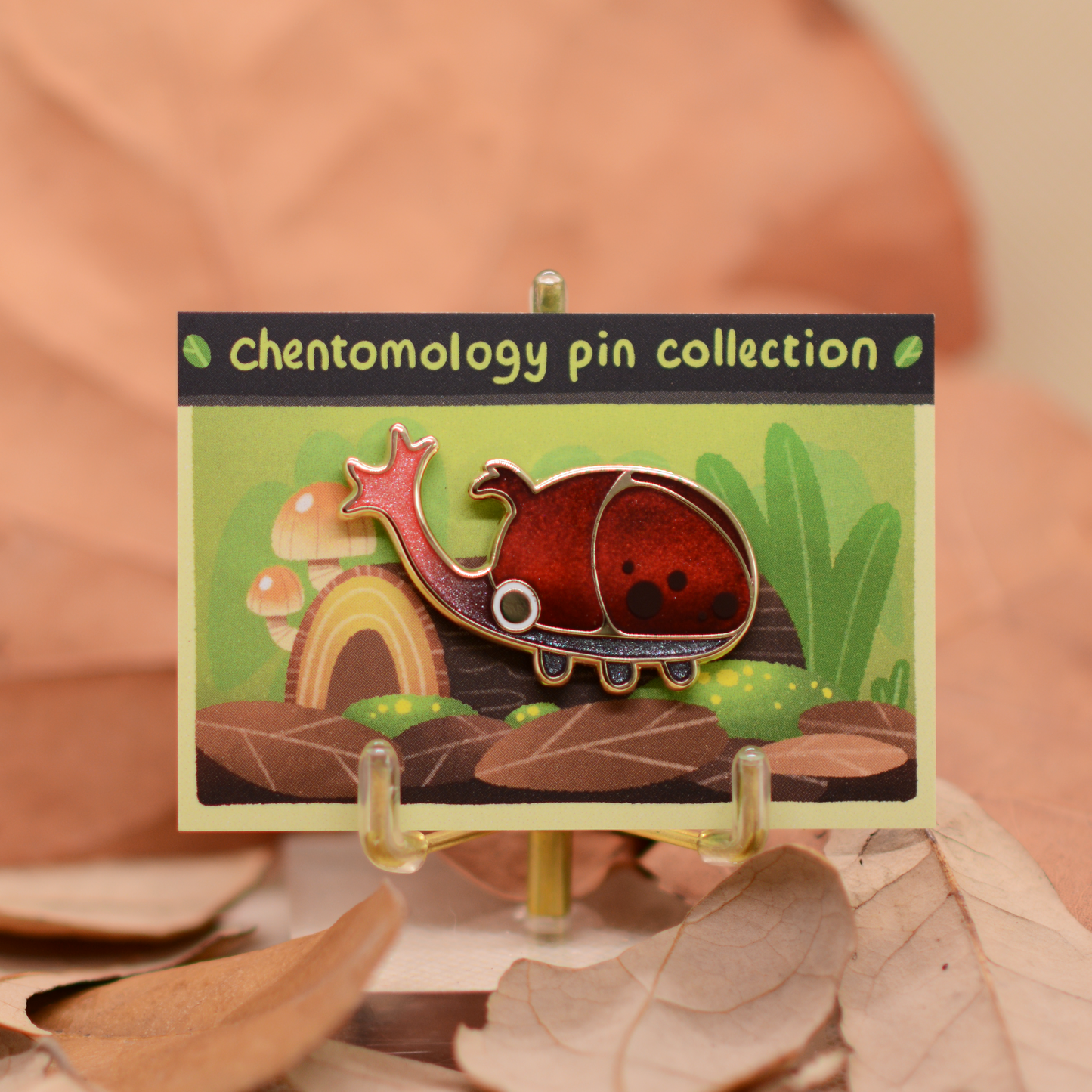 Rhino beetle enamel pin 1.5" - 2 variants