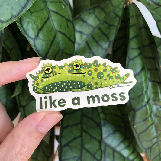Moss frog sticker