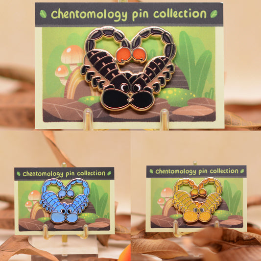 Scorpion dance enamel pin 1.5" - 3 variants